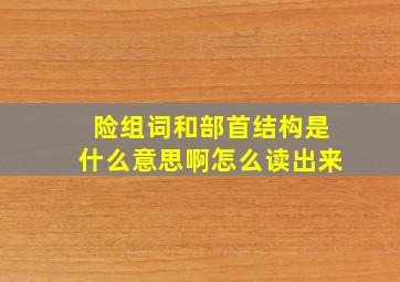 险组词和部首结构是什么意思啊怎么读出来