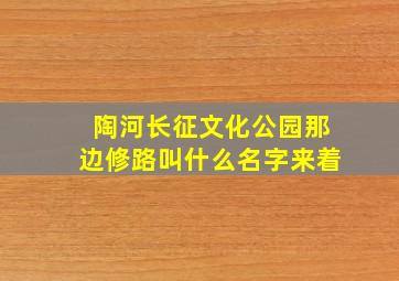 陶河长征文化公园那边修路叫什么名字来着