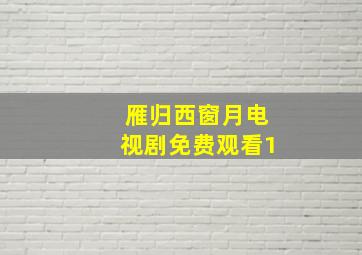 雁归西窗月电视剧免费观看1