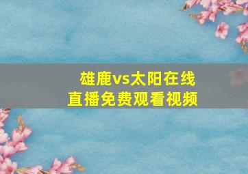 雄鹿vs太阳在线直播免费观看视频