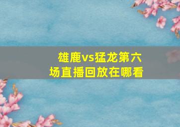 雄鹿vs猛龙第六场直播回放在哪看