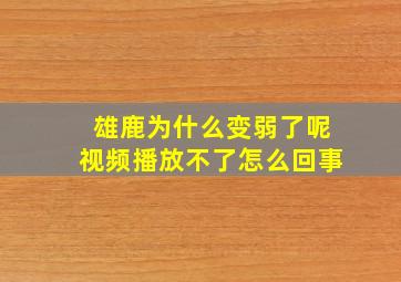 雄鹿为什么变弱了呢视频播放不了怎么回事