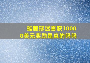 雄鹿球迷喜获10000美元奖励是真的吗吗