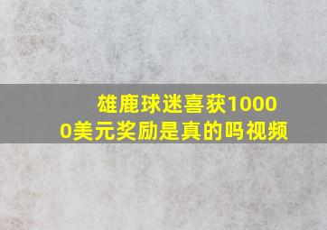 雄鹿球迷喜获10000美元奖励是真的吗视频