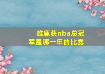 雄鹿获nba总冠军是哪一年的比赛