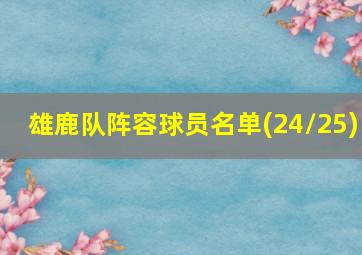 雄鹿队阵容球员名单(24/25)