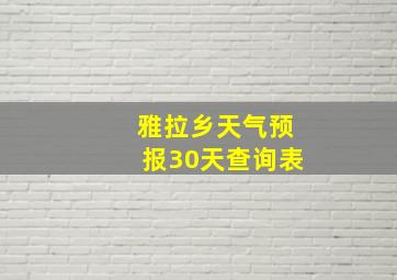 雅拉乡天气预报30天查询表