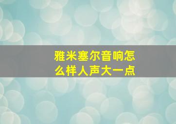 雅米塞尔音响怎么样人声大一点