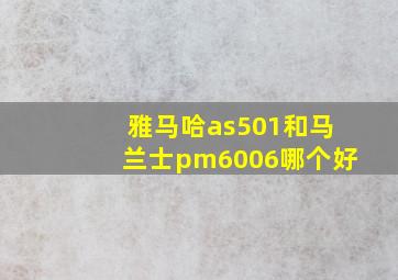 雅马哈as501和马兰士pm6006哪个好