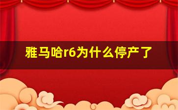 雅马哈r6为什么停产了