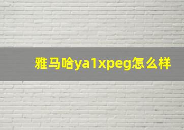 雅马哈ya1xpeg怎么样