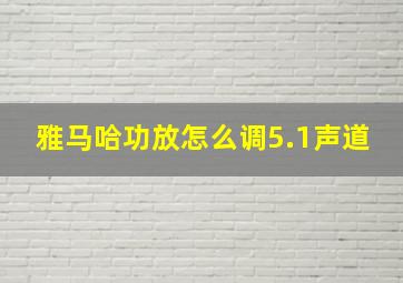 雅马哈功放怎么调5.1声道