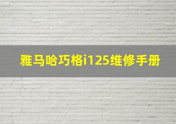 雅马哈巧格i125维修手册