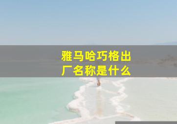 雅马哈巧格出厂名称是什么