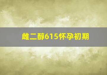 雌二醇615怀孕初期