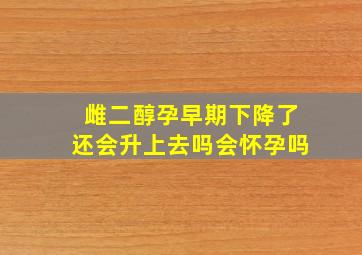 雌二醇孕早期下降了还会升上去吗会怀孕吗