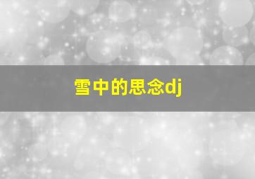 雪中的思念dj