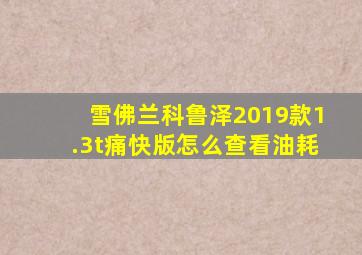 雪佛兰科鲁泽2019款1.3t痛快版怎么查看油耗