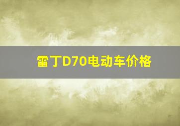 雷丁D70电动车价格