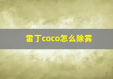 雷丁coco怎么除雾