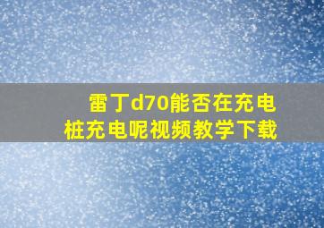 雷丁d70能否在充电桩充电呢视频教学下载