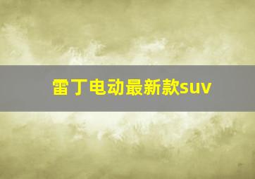 雷丁电动最新款suv