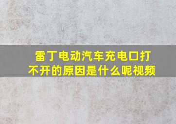 雷丁电动汽车充电口打不开的原因是什么呢视频