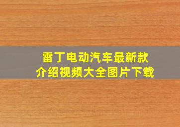 雷丁电动汽车最新款介绍视频大全图片下载