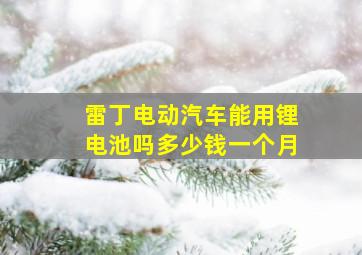 雷丁电动汽车能用锂电池吗多少钱一个月