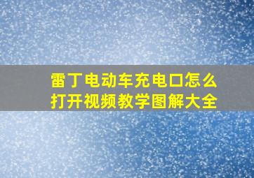 雷丁电动车充电口怎么打开视频教学图解大全