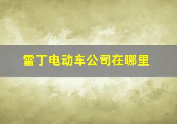 雷丁电动车公司在哪里