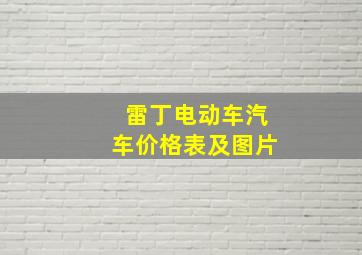 雷丁电动车汽车价格表及图片