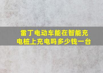 雷丁电动车能在智能充电桩上充电吗多少钱一台