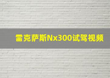 雷克萨斯Nx300试驾视频