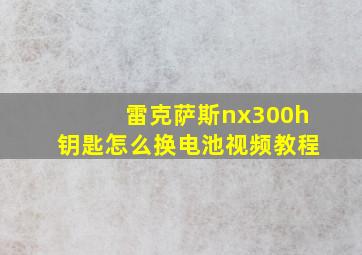 雷克萨斯nx300h钥匙怎么换电池视频教程