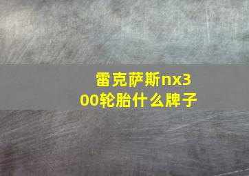 雷克萨斯nx300轮胎什么牌子