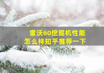 雷沃60挖掘机性能怎么样知乎推荐一下