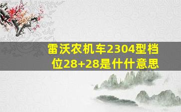 雷沃农机车2304型档位28+28是什什意思