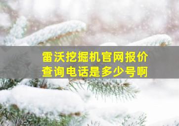 雷沃挖掘机官网报价查询电话是多少号啊