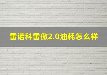 雷诺科雷傲2.0油耗怎么样