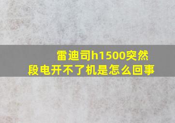 雷迪司h1500突然段电开不了机是怎么回事