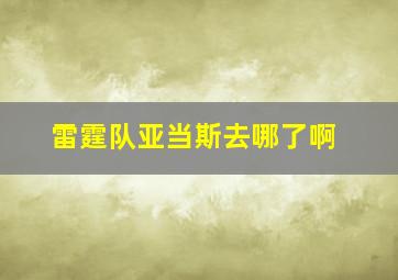 雷霆队亚当斯去哪了啊