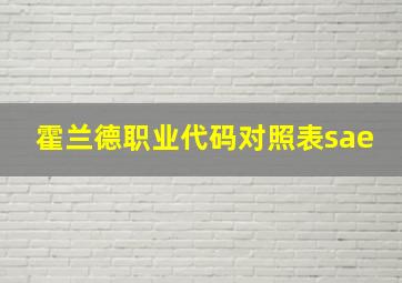 霍兰德职业代码对照表sae