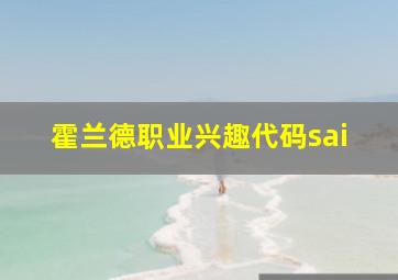 霍兰德职业兴趣代码sai