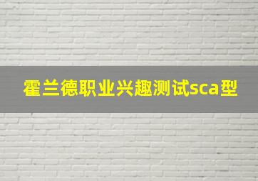 霍兰德职业兴趣测试sca型