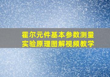 霍尔元件基本参数测量实验原理图解视频教学