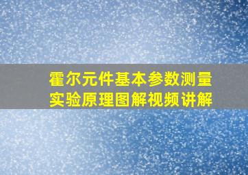 霍尔元件基本参数测量实验原理图解视频讲解