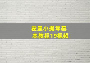 霍曼小提琴基本教程19视频