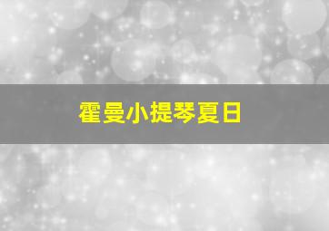 霍曼小提琴夏日