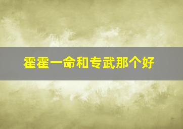 霍霍一命和专武那个好